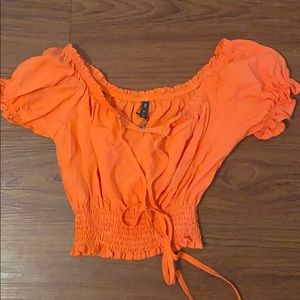 Cute orange going out crop top!